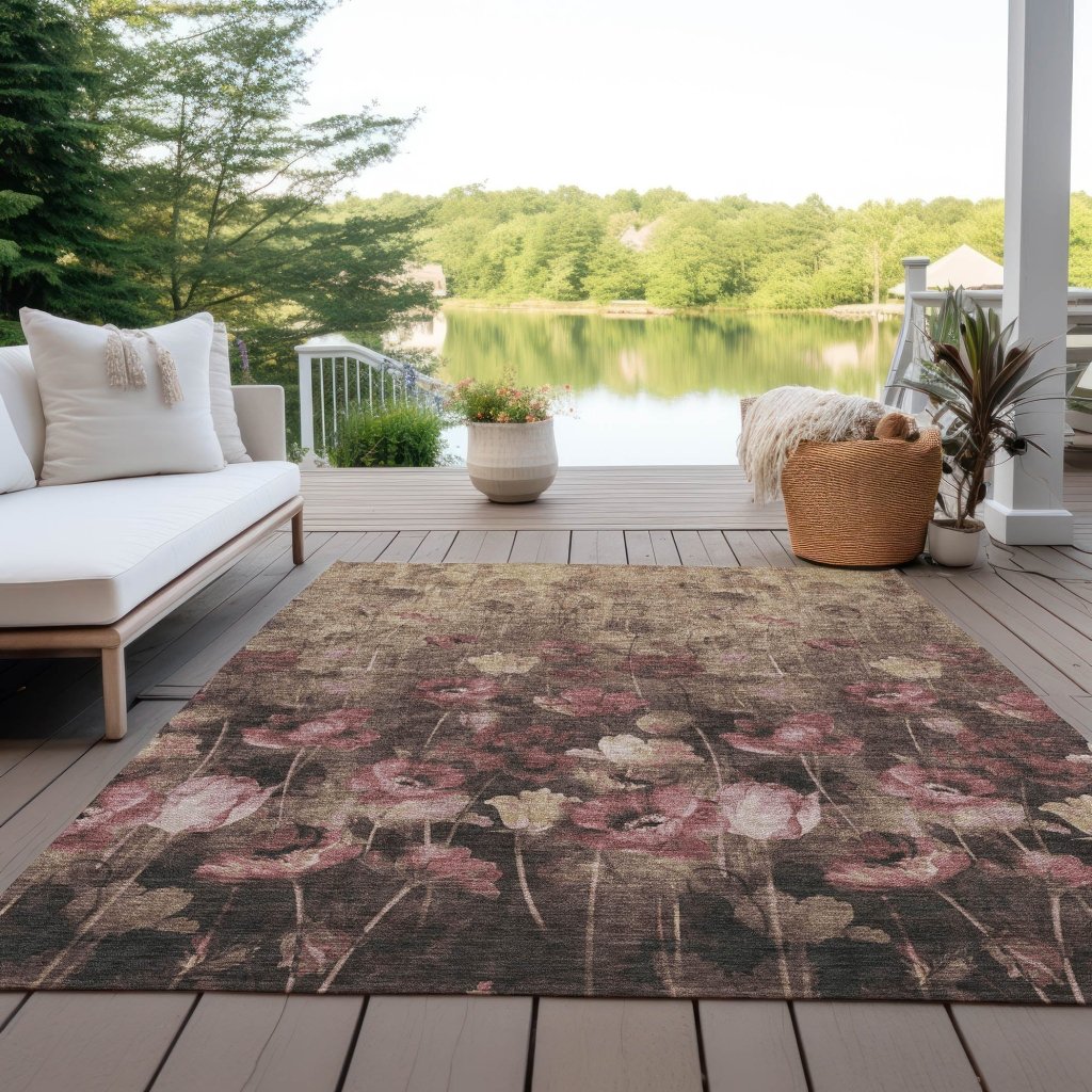 LOOMLAN Rugs Aurora Taupe Washable Indoor-Outdoor Rug