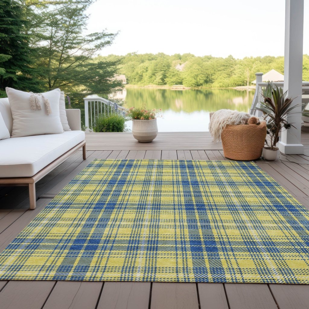 LOOMLAN Rugs Aurora Yellow Washable Indoor-Outdoor Rug