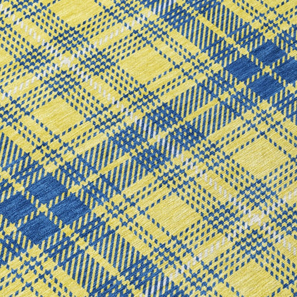 LOOMLAN Rugs Aurora Yellow Washable Indoor-Outdoor Rug