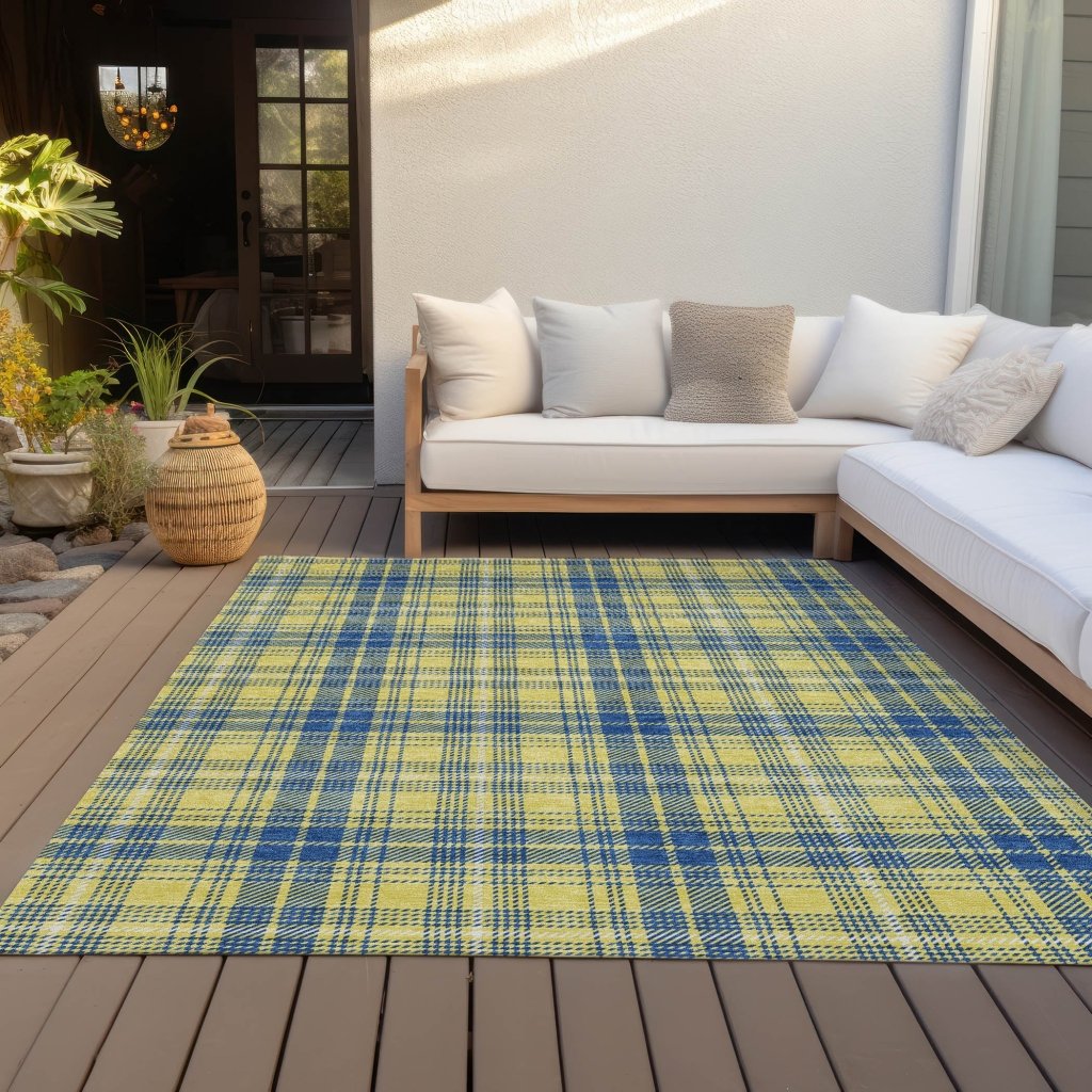 LOOMLAN Rugs Aurora Yellow Washable Indoor-Outdoor Rug