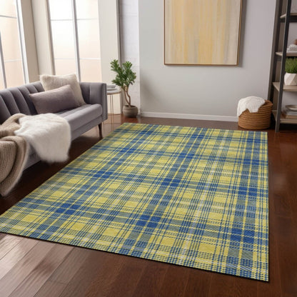LOOMLAN Rugs Aurora Yellow Washable Indoor-Outdoor Rug