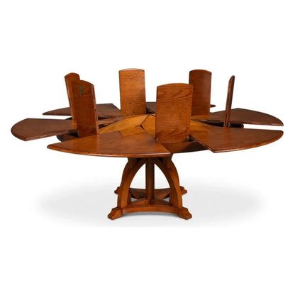 Austin Jupe Brown Round Dining Table - LOOMLAN - Sarreid - Dining Tables