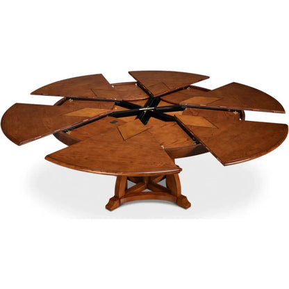 Austin Jupe Brown Round Dining Table - LOOMLAN - Sarreid - Dining Tables