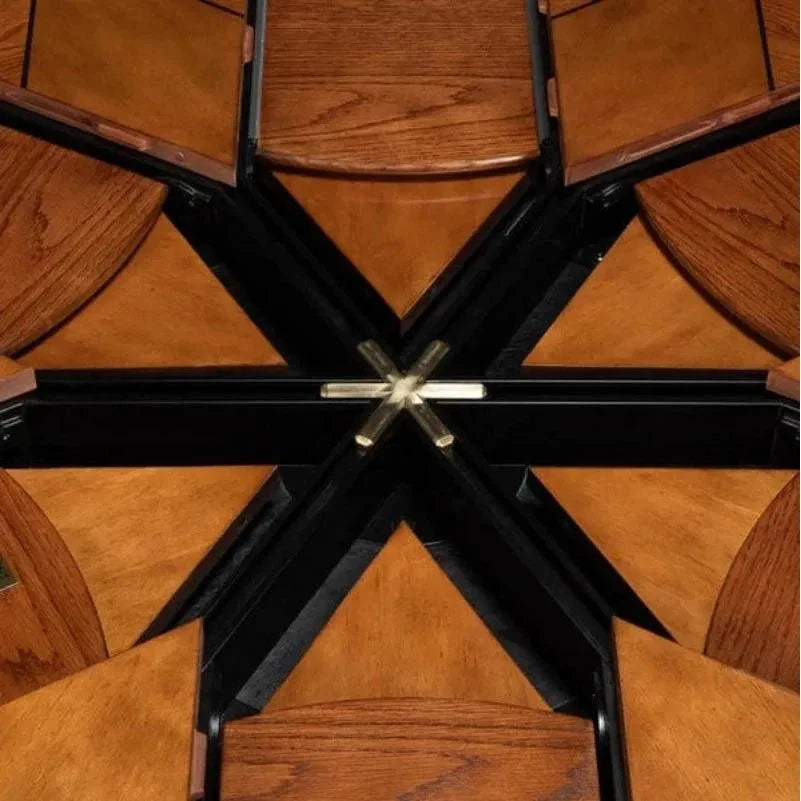 Austin Jupe Brown Round Dining Table - LOOMLAN - Sarreid - Dining Tables