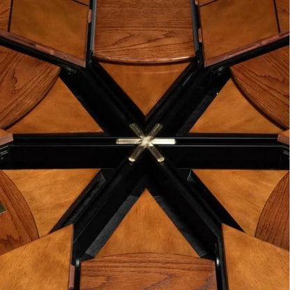 Austin Jupe Brown Round Dining Table - LOOMLAN - Sarreid - Dining Tables