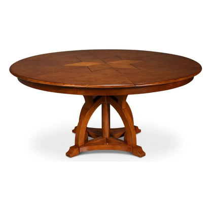 Austin Jupe Brown Round Dining Table - LOOMLAN - Sarreid - Dining Tables
