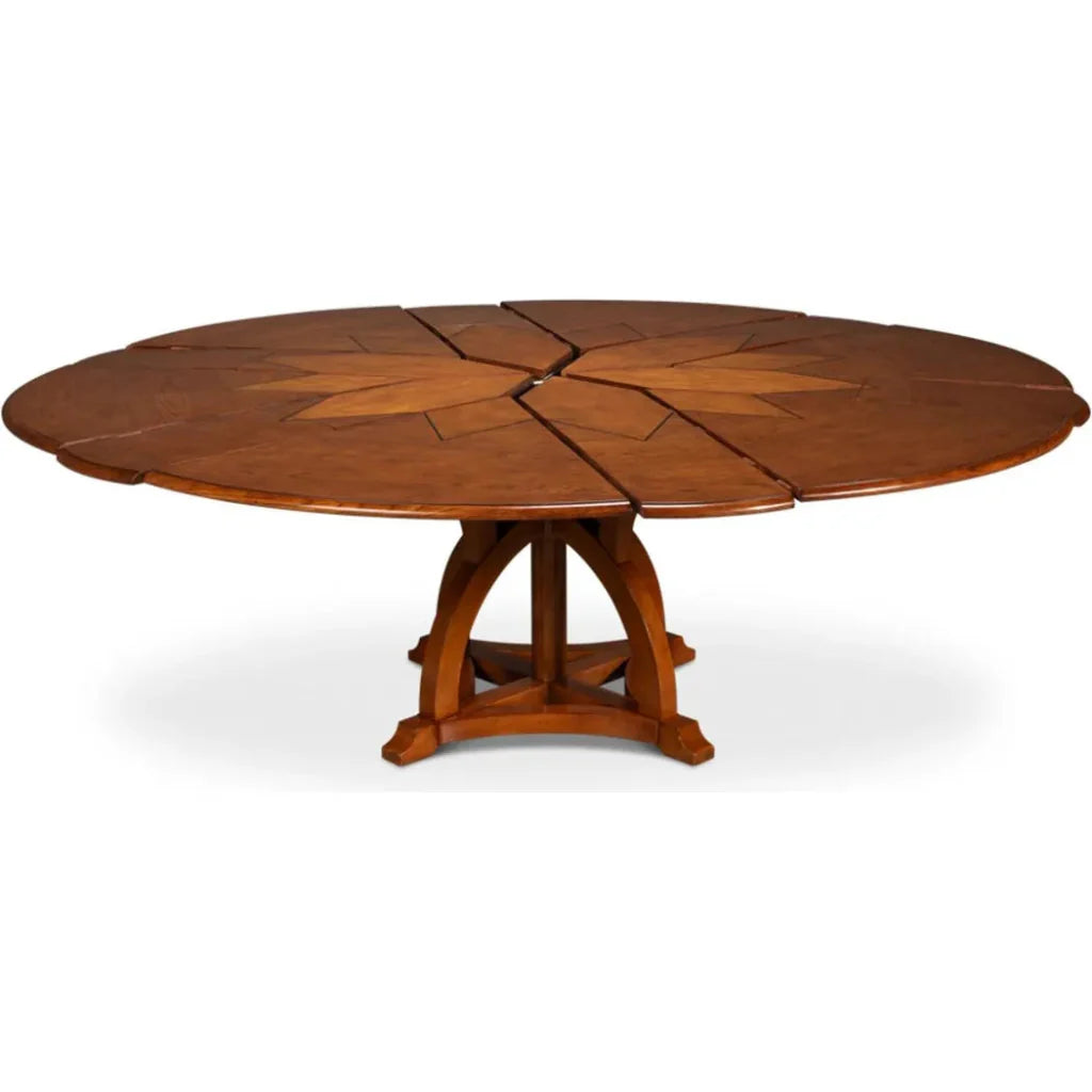 Austin Jupe Brown Round Dining Table - LOOMLAN - Sarreid - Dining Tables
