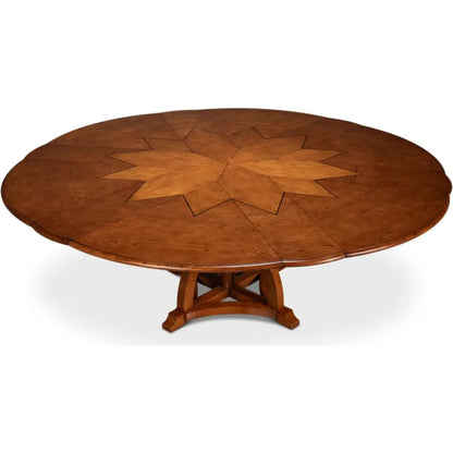 Austin Jupe Brown Round Dining Table - LOOMLAN - Sarreid - Dining Tables