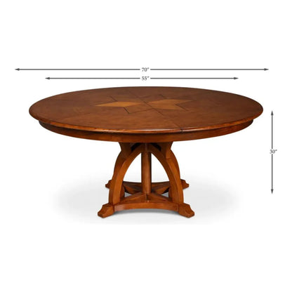Austin Jupe Brown Round Dining Table - LOOMLAN - Sarreid - Dining Tables