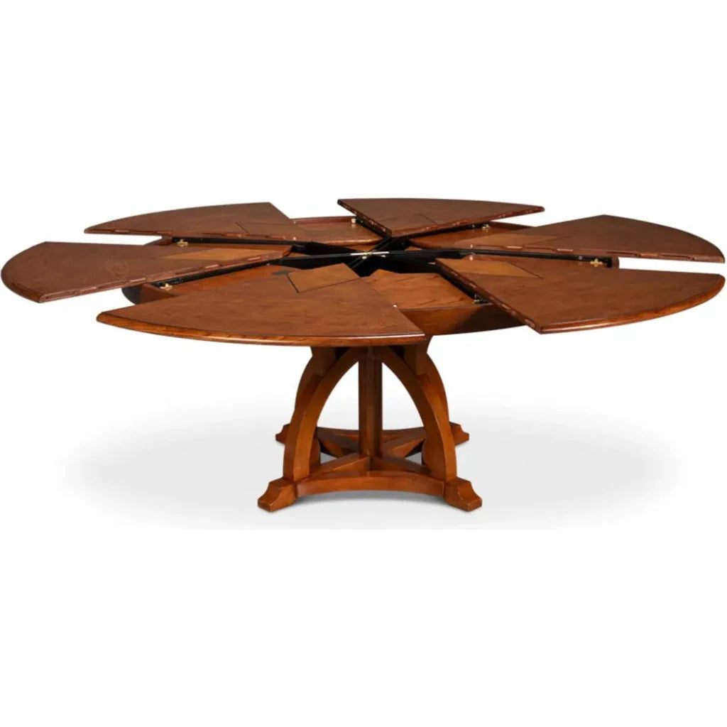 Austin Jupe Brown Round Dining Table - LOOMLAN - Sarreid - Dining Tables