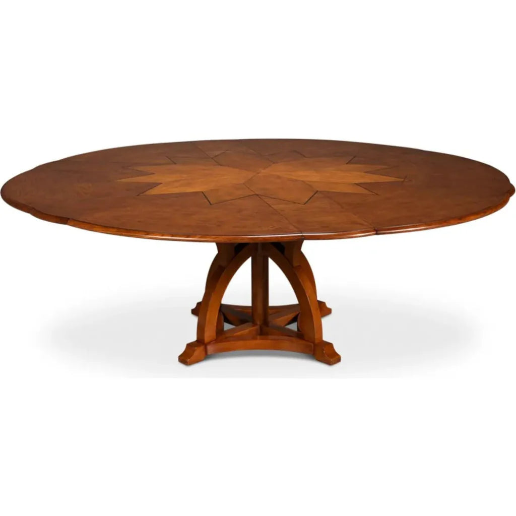 Austin Jupe Brown Round Dining Table - LOOMLAN - Sarreid - Dining Tables
