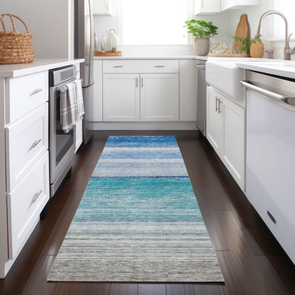 LOOMLAN Rugs Avanora Blue Washable Indoor-Outdoor Rug