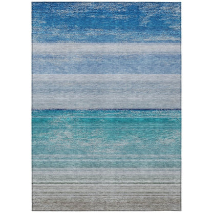 LOOMLAN Rugs Avanora Blue Washable Indoor-Outdoor Rug