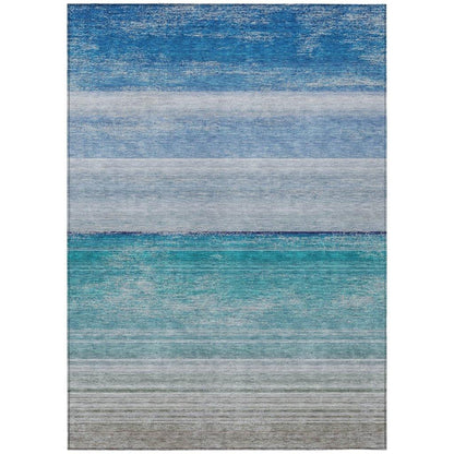 LOOMLAN Rugs Avanora Blue Washable Indoor-Outdoor Rug