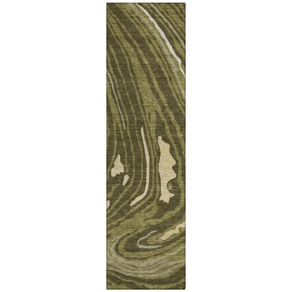 LOOMLAN Rugs Avelia Green Washable Indoor-Outdoor Rug