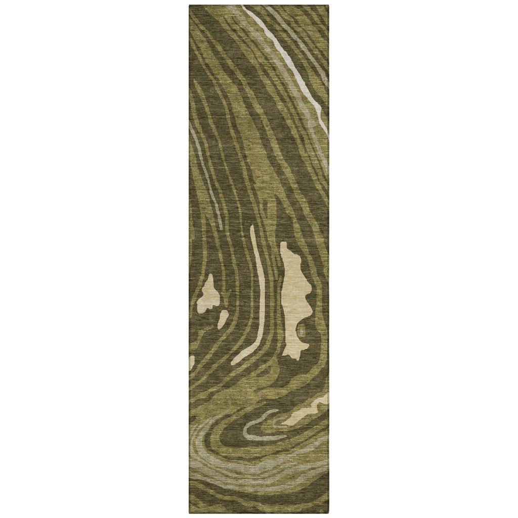 LOOMLAN Rugs Avelia Green Washable Indoor-Outdoor Rug