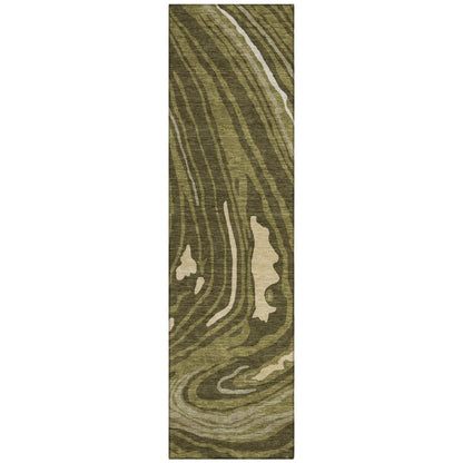 LOOMLAN Rugs Avelia Green Washable Indoor-Outdoor Rug
