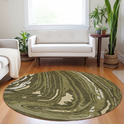 LOOMLAN Rugs Avelia Green Washable Indoor-Outdoor Rug