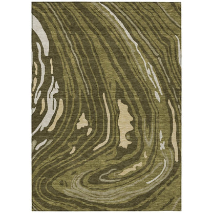LOOMLAN Rugs Avelia Green Washable Indoor-Outdoor Rug