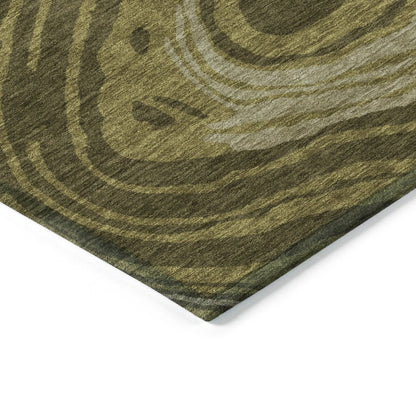 LOOMLAN Rugs Avelia Green Washable Indoor-Outdoor Rug