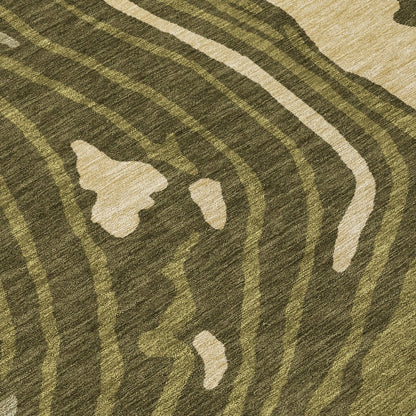 LOOMLAN Rugs Avelia Green Washable Indoor-Outdoor Rug