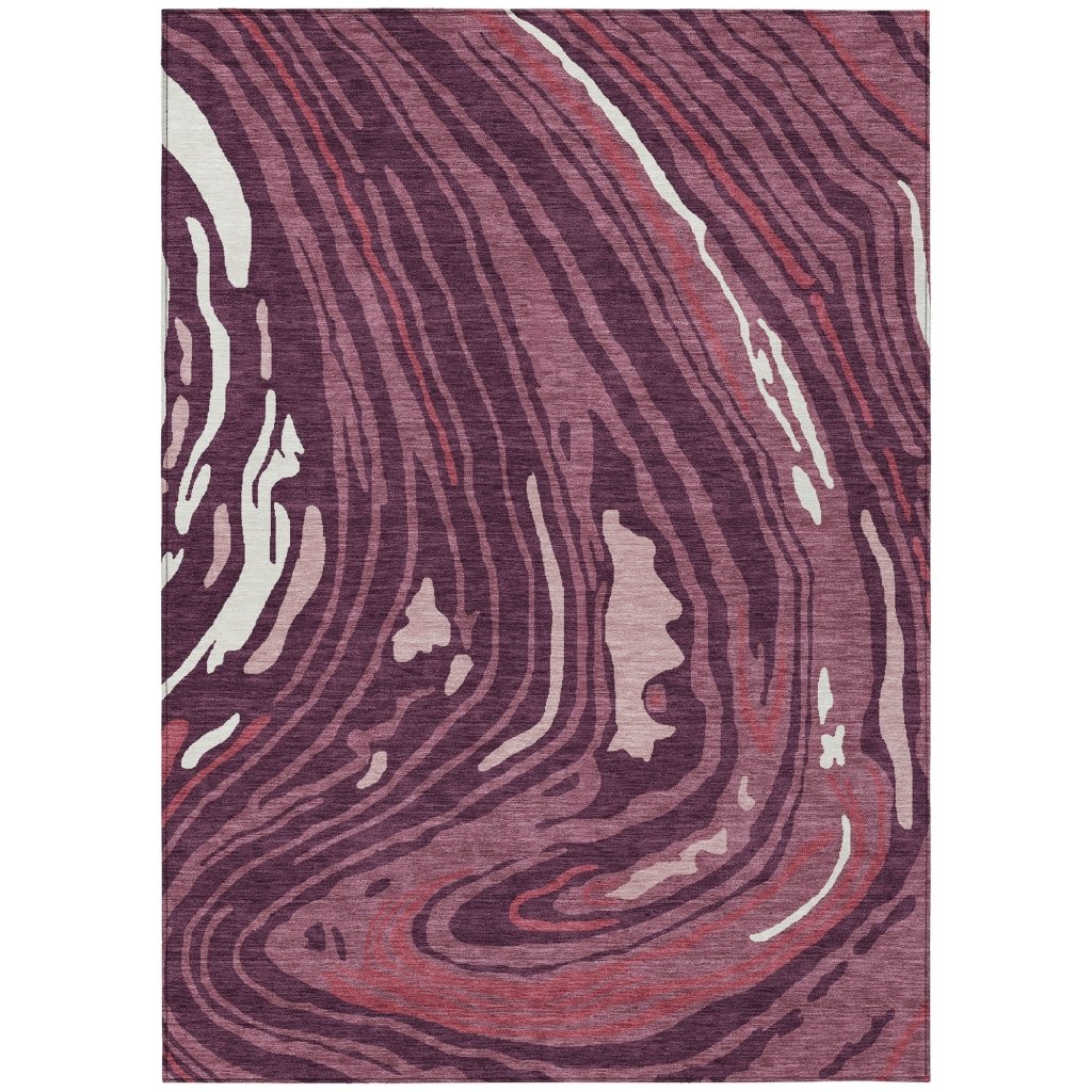 LOOMLAN Rugs Avelia Red Washable Indoor-Outdoor Rug