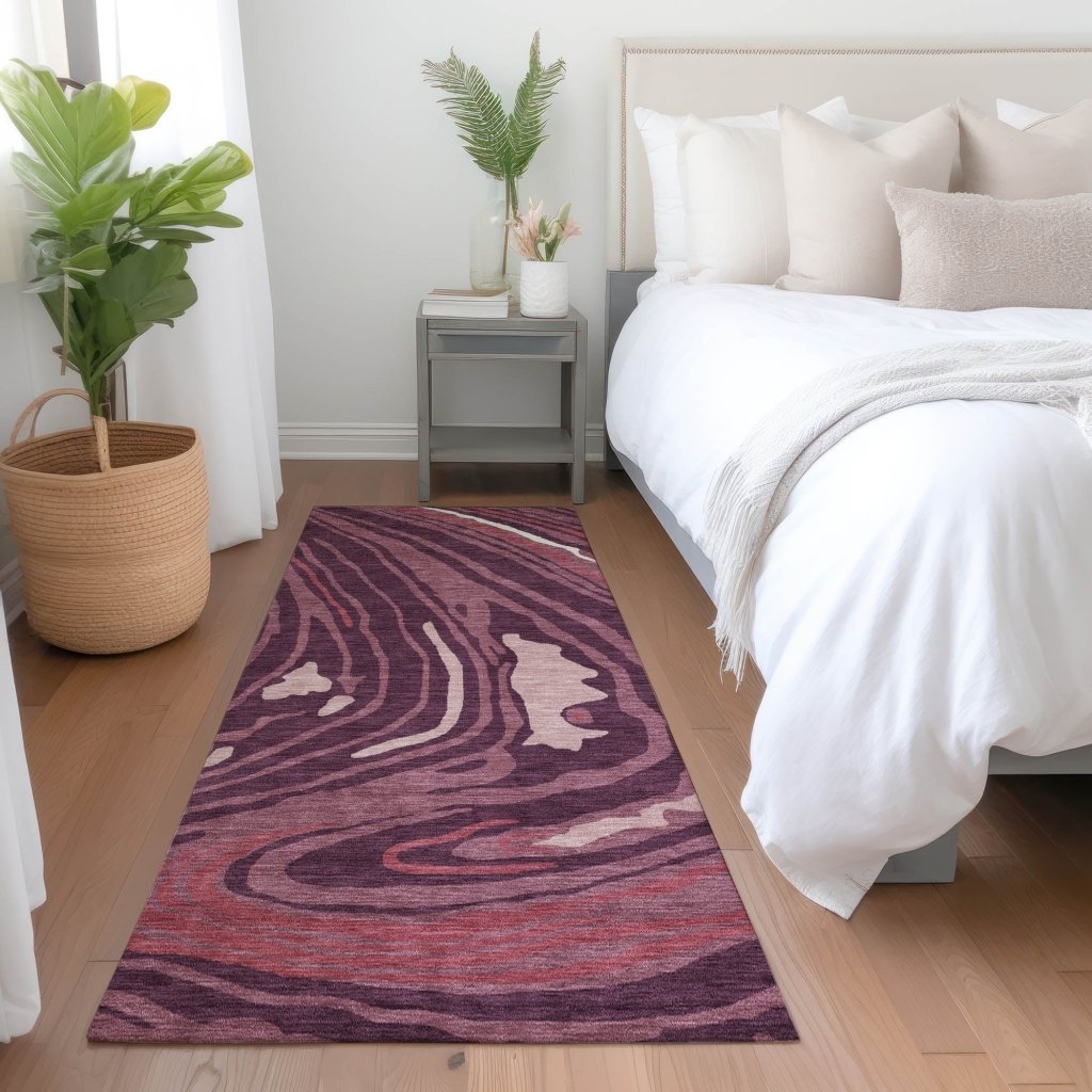 LOOMLAN Rugs Avelia Red Washable Indoor-Outdoor Rug
