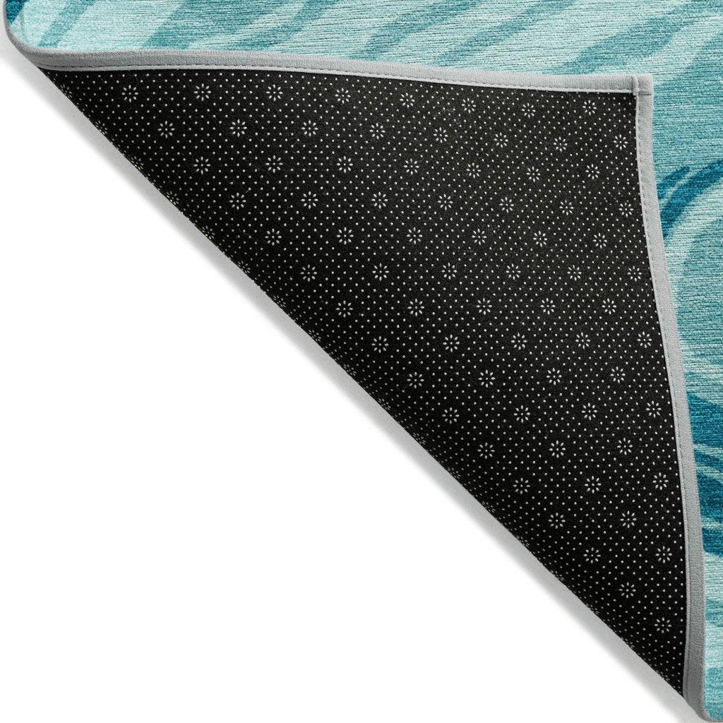 LOOMLAN Rugs Avelia Teal Washable Indoor-Outdoor Rug