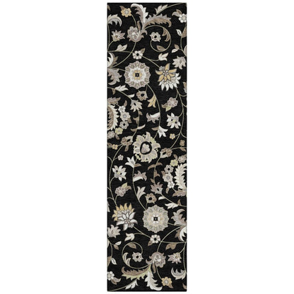 LOOMLAN Rugs Aveline Black Washable Indoor-Outdoor Rug