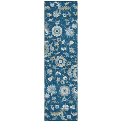 LOOMLAN Rugs Aveline Blue Washable Indoor-Outdoor Rug