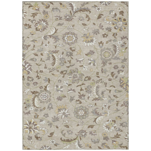 LOOMLAN Rugs Aveline Brown Washable Indoor-Outdoor Rug