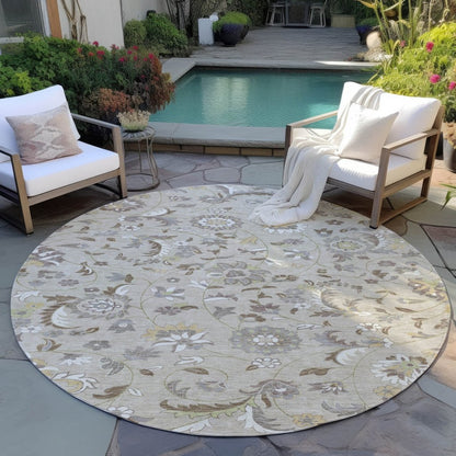 LOOMLAN Rugs Aveline Brown Washable Indoor-Outdoor Rug