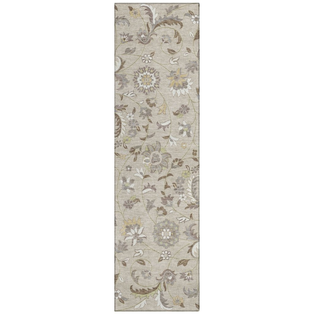 LOOMLAN Rugs Aveline Brown Washable Indoor-Outdoor Rug