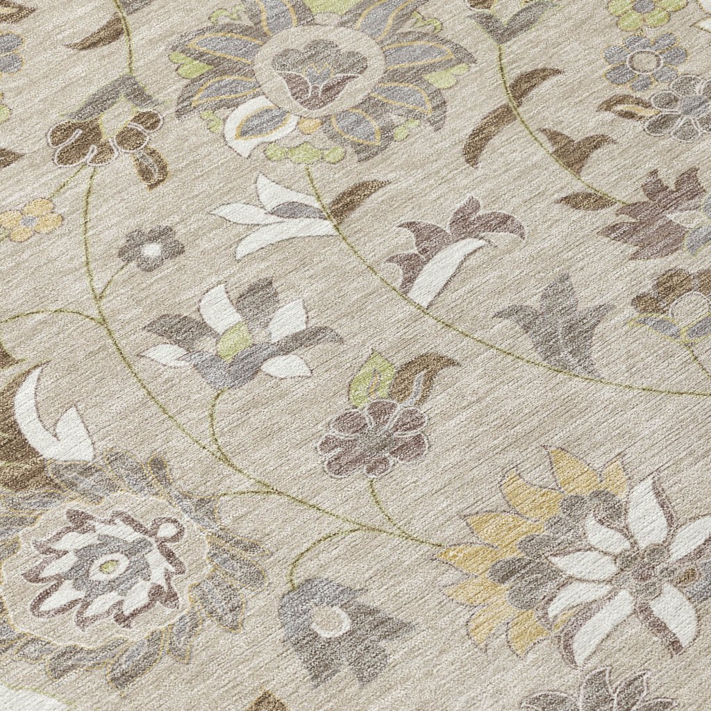 LOOMLAN Rugs Aveline Brown Washable Indoor-Outdoor Rug