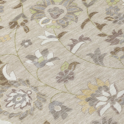LOOMLAN Rugs Aveline Brown Washable Indoor-Outdoor Rug