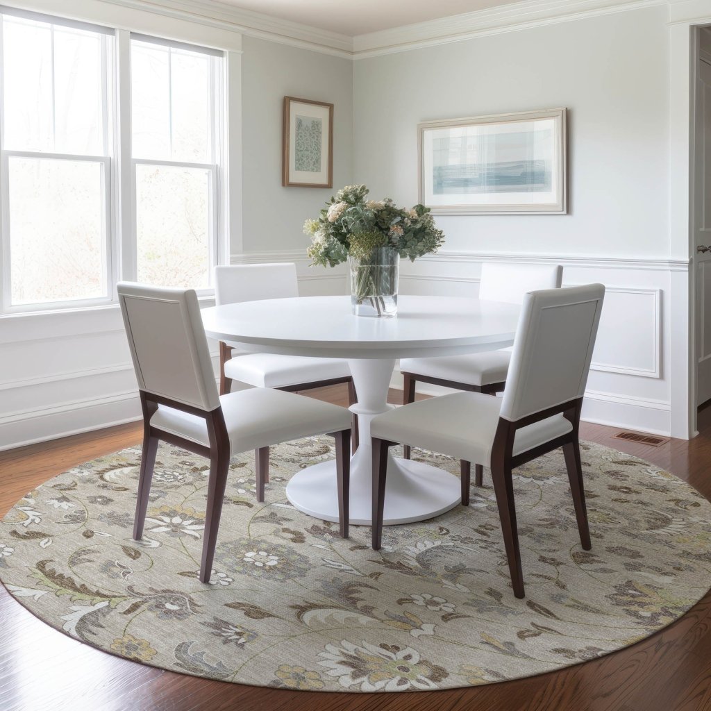 LOOMLAN Rugs Aveline Brown Washable Indoor-Outdoor Rug