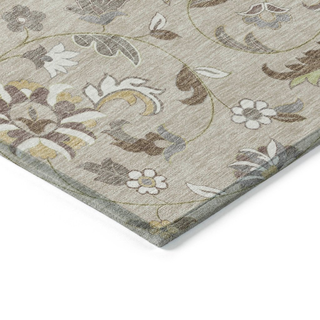 LOOMLAN Rugs Aveline Brown Washable Indoor-Outdoor Rug