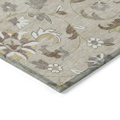 LOOMLAN Rugs Aveline Brown Washable Indoor-Outdoor Rug