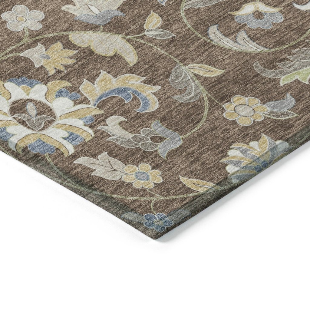 LOOMLAN Rugs Aveline Chocolate Washable Indoor-Outdoor Rug