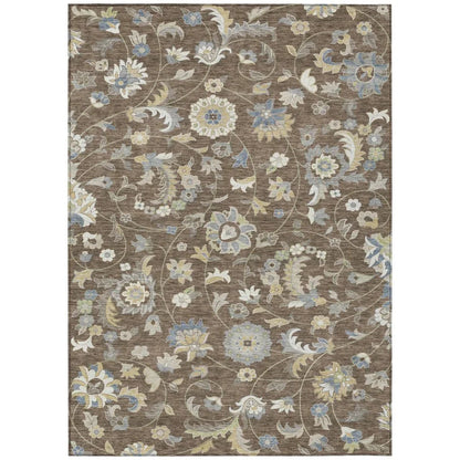 LOOMLAN Rugs Aveline Chocolate Washable Indoor-Outdoor Rug
