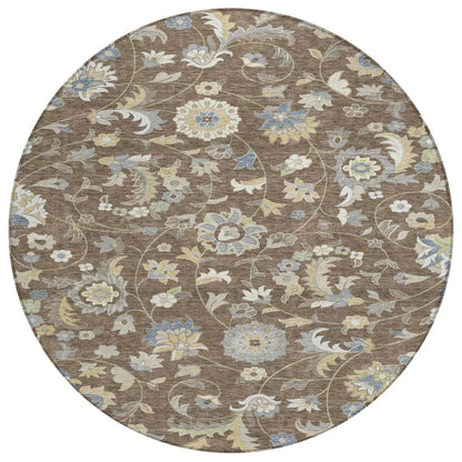 LOOMLAN Rugs Aveline Chocolate Washable Indoor-Outdoor Rug