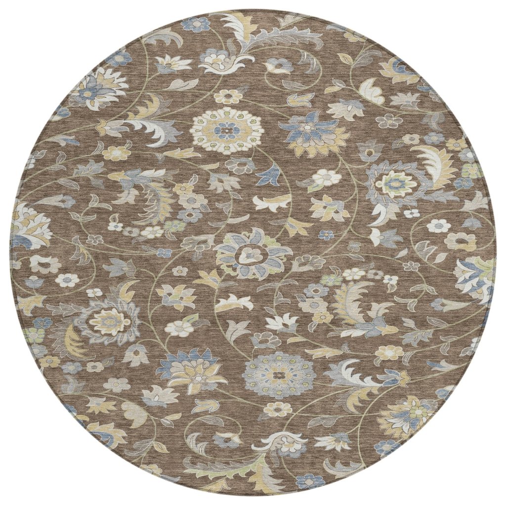 LOOMLAN Rugs Aveline Chocolate Washable Indoor-Outdoor Rug