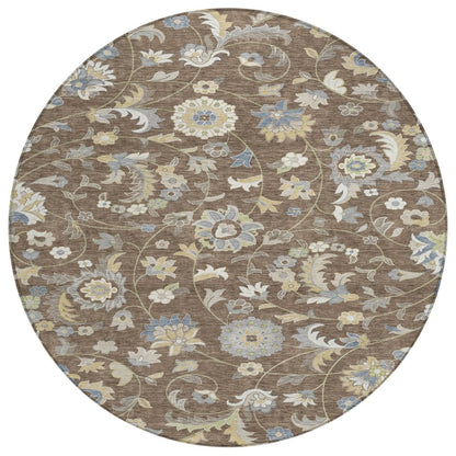 LOOMLAN Rugs Aveline Chocolate Washable Indoor-Outdoor Rug