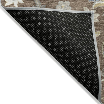LOOMLAN Rugs Aveline Chocolate Washable Indoor-Outdoor Rug