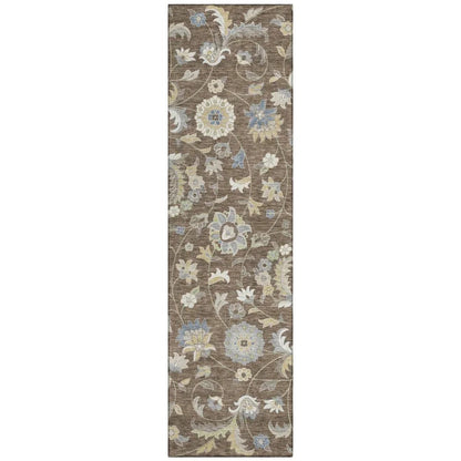 LOOMLAN Rugs Aveline Chocolate Washable Indoor-Outdoor Rug