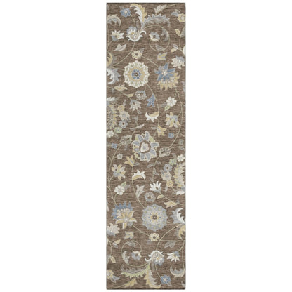 LOOMLAN Rugs Aveline Chocolate Washable Indoor-Outdoor Rug