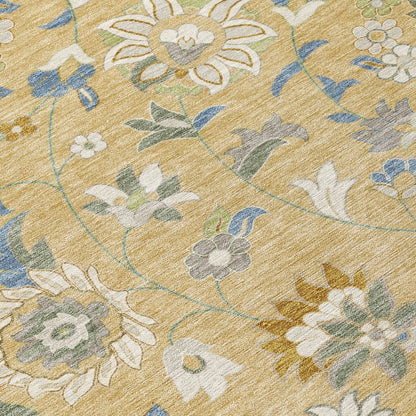 LOOMLAN Rugs Aveline Gold Washable Indoor-Outdoor Rug