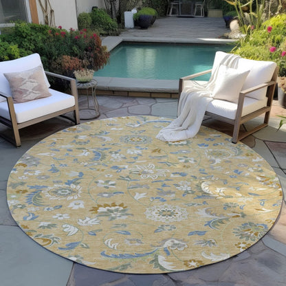 LOOMLAN Rugs Aveline Gold Washable Indoor-Outdoor Rug