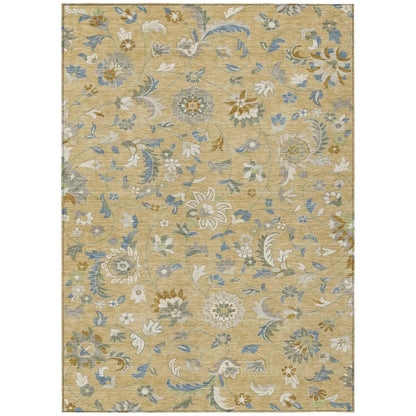 LOOMLAN Rugs Aveline Gold Washable Indoor-Outdoor Rug