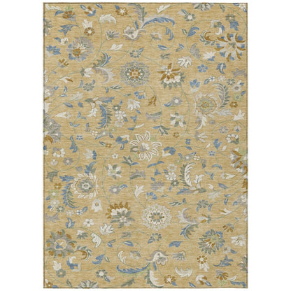 LOOMLAN Rugs Aveline Gold Washable Indoor-Outdoor Rug
